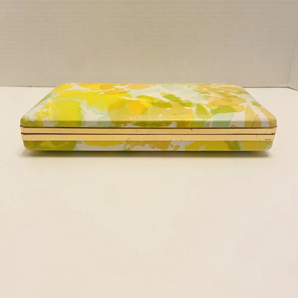 Mele Clamshell Jewelry Box Floral Bright Colorful Hard Travel Case Vintage